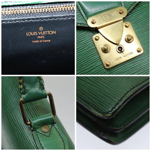 LOUIS VUITTON Epi Serviette Ambassador Business Bag Green - Picture 9 of 15